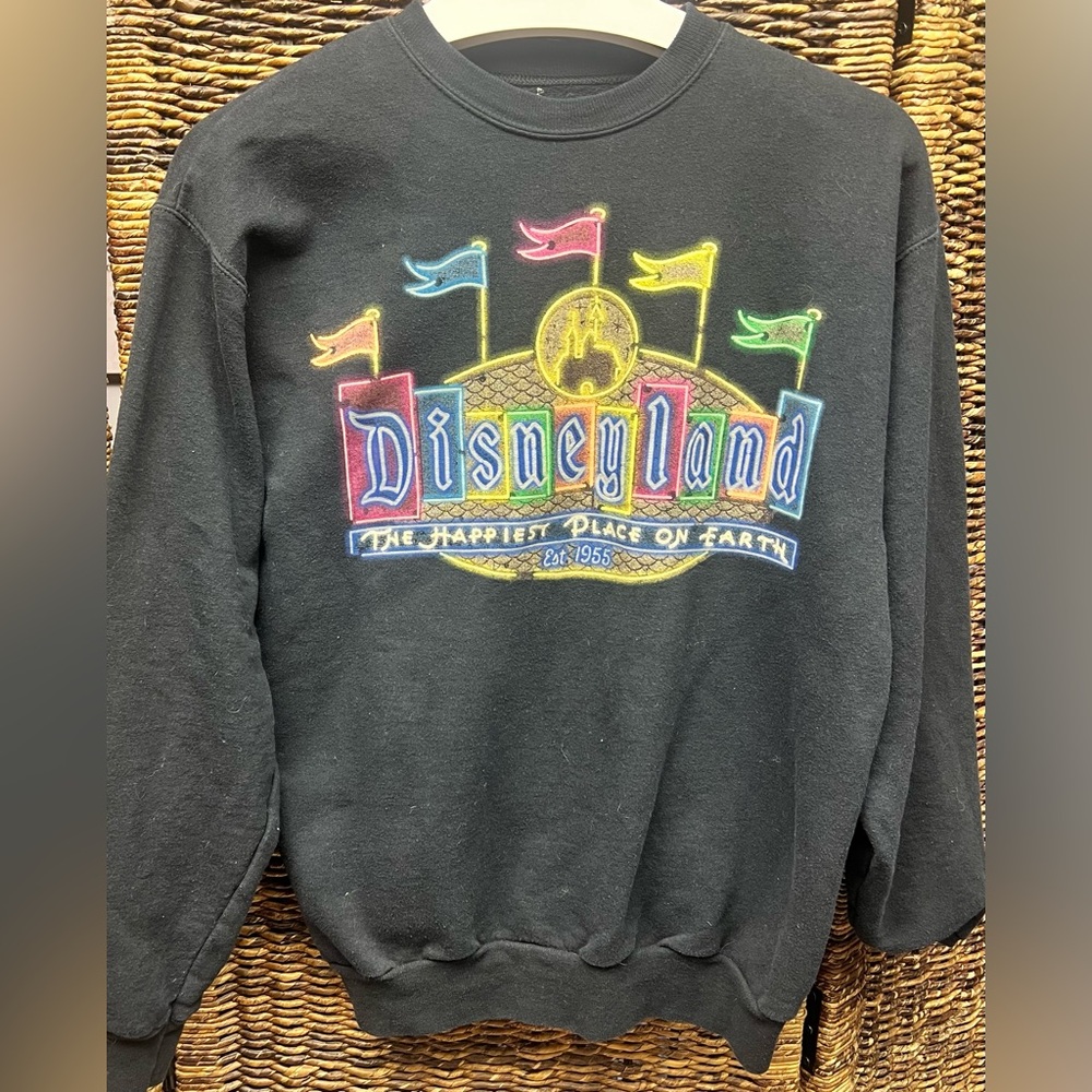 Disneyland Black Neon Crewneck Sweater with Vibrant Logo-Walt Disney World